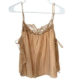 American Eagle Crochet Lace Side Tie Top Women’s Large Boho Festival NWT